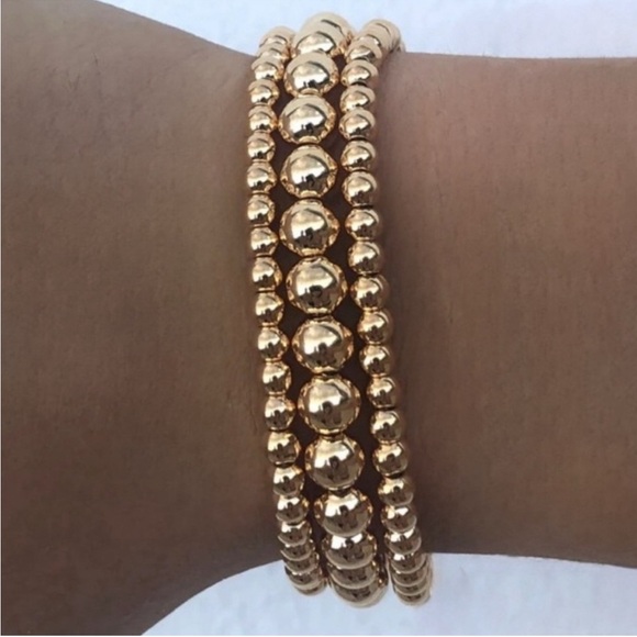 enewton Jewelry - Enewton Inspired Gold Bead Bracelets Set of 3, 18K Gold Plated NWT *TREND ALERT